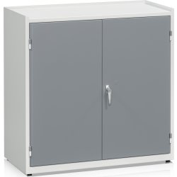 Værkstedsskab lav, 2 hylder, grå, 107x102x54cm