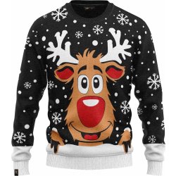 Julesweater "Rudolf", Sort, Str. 2XL