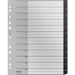 Leitz Återvinningsregister | A4 | PP | 1-12