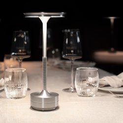 BanquetLight LED Bordlampe, H38,5 cm, sølv