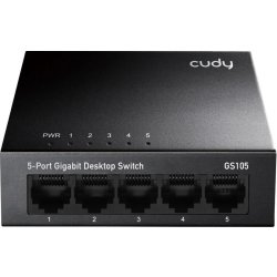 CUDY Switch GS105 5-port Gigabit, svart