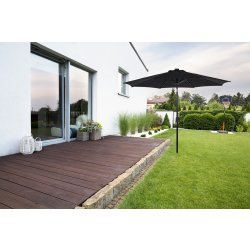 Felix parasol m/krank, tilt, solar LED, Ø3m, sort