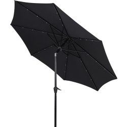 Felix parasol m/krank, tilt, solar LED, Ø3m, sort