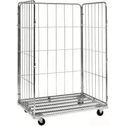 3 sidet rullecontainer i galv. stål, 120x80x180 cm