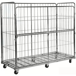 4 sidig rullcontainer med vikbar sida, 200x80x180
