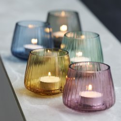BITZ Kusintha Fyrfadsstage H7,5 cm, blå, 2 stk