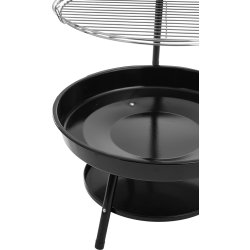 Dangrill tripod bålsted med bålfad og rist, sort