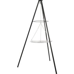 Dangrill tripod bålsted med bålfad og rist, sort