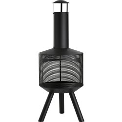 Dangrill bålsted med skorsten, sort