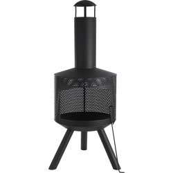 Dangrill bålsted med skorsten, sort