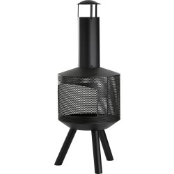 Dangrill bålsted med skorsten, sort