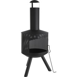 Dangrill bålsted med skorsten, sort