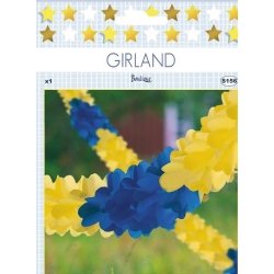Guirlande, blå/gul, 1 stk.