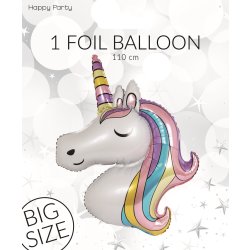 Ballon, folie, enhjørning, 113 cm, 1 stk.