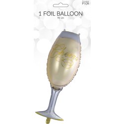 Ballon, folie, champagneglas, 90 cm, 1 stk.