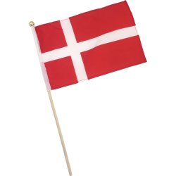 Stofflag på træpind, A4, Dannebrog, 1 stk.