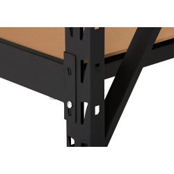 Stålreol m. 4 hylder, 600 kg, 180x180x45 cm