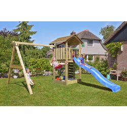 Jungle Gym Cottage 2.1 legetårn m/gynger & rutsjeb
