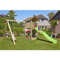 Jungle Gym Cottage 2.1 legetårn m/gynger & rutsjeb