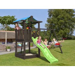 Jungle Gym Hut legetårn m/gynger & rutsjeb., sort