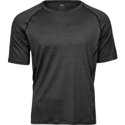 Tee Jays CoolDry Tee, Svart melange, Stl. 2XL
