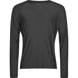 Tee Jays Långärmad CoolDry Tee, Svart mel, Stl.3XL
