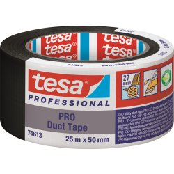 tesa Pro Lærredstape, 50mm x 25m, sort