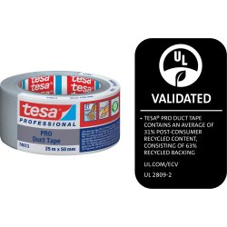 tesa Pro Lærredstape, 50mm x 25m, grå