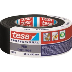 tesa Pro Lærredstape, 50mm x 50m, sort