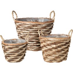 Kurvesæt, H41/37/33,5 cm, natur, 3 stk