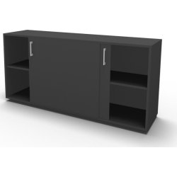 Jive+ Skydedørsskab m/4 rum m/lås antracit B160