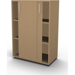 Jive+ Skydedørsskab m/6 rum m/lås Bøg fin B78 cm
