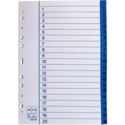 Pappersregister A4 1-20, 10st/fp