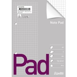 Bantex Block | A5 | Topplimmad | Hålat | Rutat