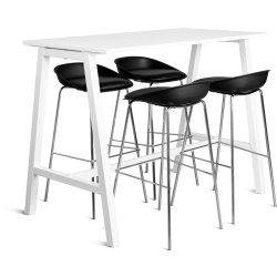 Talk Højbord, hvidt stel/hvid laminat,140x70 cm