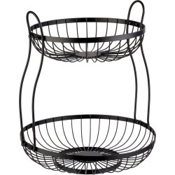 Westmark Brødkurv 2-etager, sort stål, Ø25+30 cm.