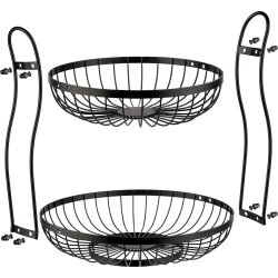 Westmark Brødkurv 2-etager, sort stål, Ø25+30 cm.
