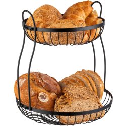 Westmark Brødkurv 2-etager, sort stål, Ø25+30 cm.