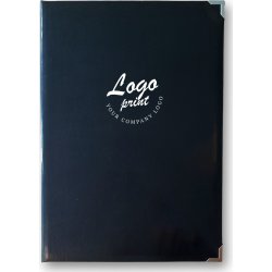 Deluxe menyomslag | A4 | Eget tryck | Svart