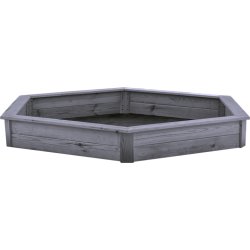 NORDIC PLAY Sandkasse, 6-kantet, grå