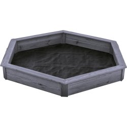 NORDIC PLAY Sandkasse, 6-kantet, grå