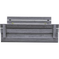 NORDIC PLAY Sandkasse m/bænk & låg, 120x120cm, grå