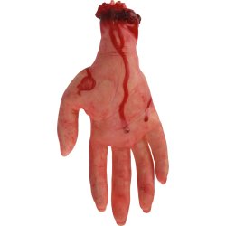 Afhugget Halloween Hånd, blodig, plastik