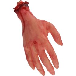 Afhugget Halloween Hånd, blodig, plastik
