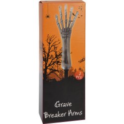 Glow-in-the-dark Skeletarm m. Jordspyd, 29 cm