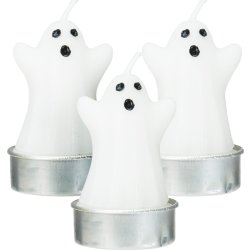 Spøgelsesstearinlys, 3 stk., paraffin