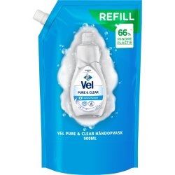 Vel Opvaskemiddel Refill, Pure & Clear, 900 ml
