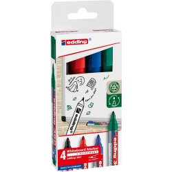 Edding 360 whiteboardpennor, set med 4 st i olika 