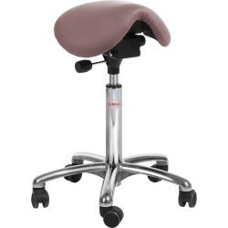 Mini Sadelstol, Rosa, Konstläder, 60-79 cm, Alu