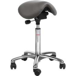 Mini Sadelstol, Mörkgrå, Konstläder, 60-79 cm, Alu